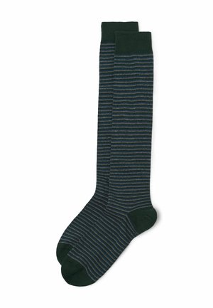 Kniestrümpfe - d  verde scuro righe