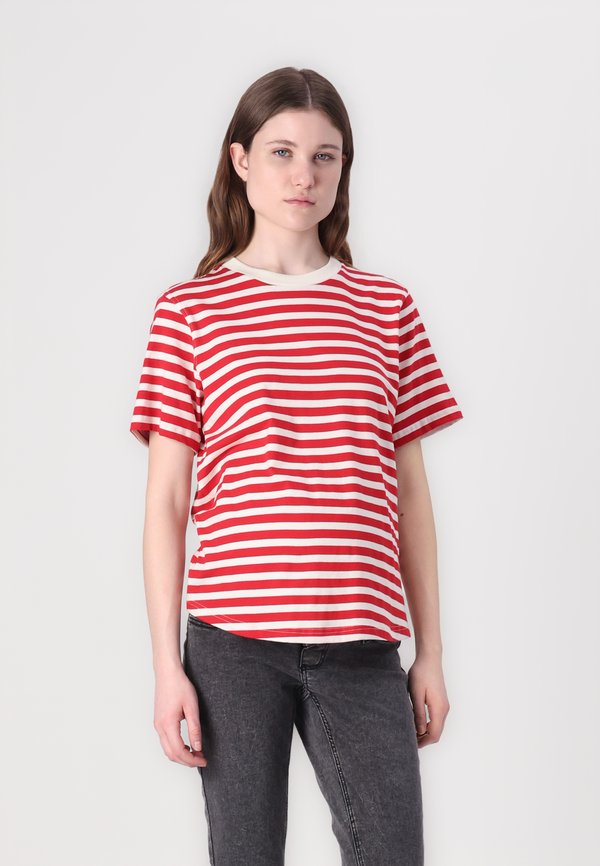 OLMLIVINA STRIPE TEE  - Print T-shirt - cloud dancer\salsa