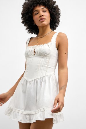 GABRIETTE MINI DRESS - Dienas kleita - white