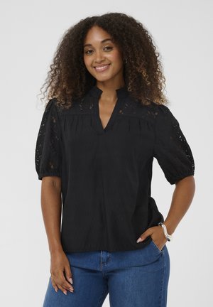 LISELIN SHORT SLEEVE - Blúzka - pitch black