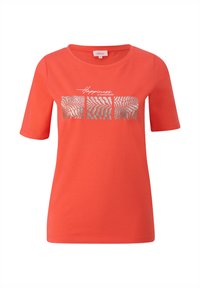 s.Oliver MIT FRONT - Print T-shirt - blutorange