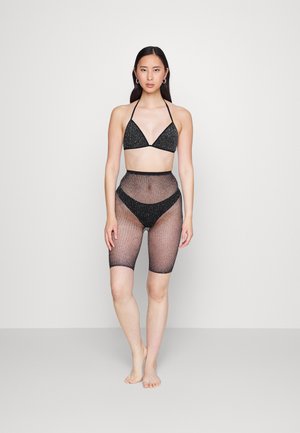 PRIVATE GLITTER BRALETTE FISHNET SET - Kaarituettomat rintaliivit - black