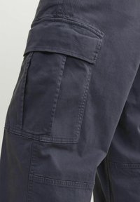 Marine cargo bukser lavet af bomuld med flere sidelommer, synlig syning og en afslappet pasform. Funktioner en glat tekstur og solidt design.