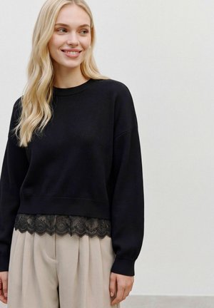 Vero Moda, KNITTED PULLOVER AWHANNA KNITTED PULLOVER - Pullover - black