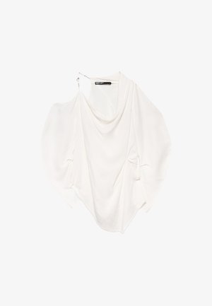 BIMBA Y LOLA, BIMBA Y LOLA TOP DE HOMBRO AL AIRE LINO MARFIL - T-shirt à manches longues - marfil