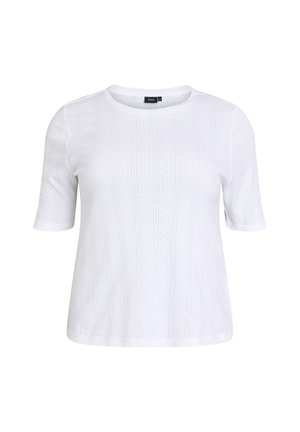 Zizzi, MIT LOCHSTICKEREI - T-shirt con stampa - bright white