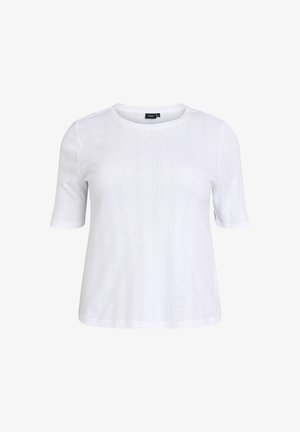Zizzi, MIT LOCHSTICKEREI - T-shirt con stampa - bright white