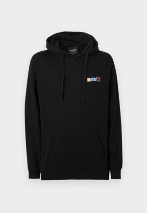 Melns kapucis ar priekšējo kabatu un daudzkrāsainu "Legal" grafiku kreisajā krūšu daļā. Izgatavots no mīksta auduma.