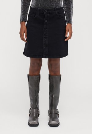 VMMEDUSA SHORT SKATER SKIRT - A-line skjørt - black denim
