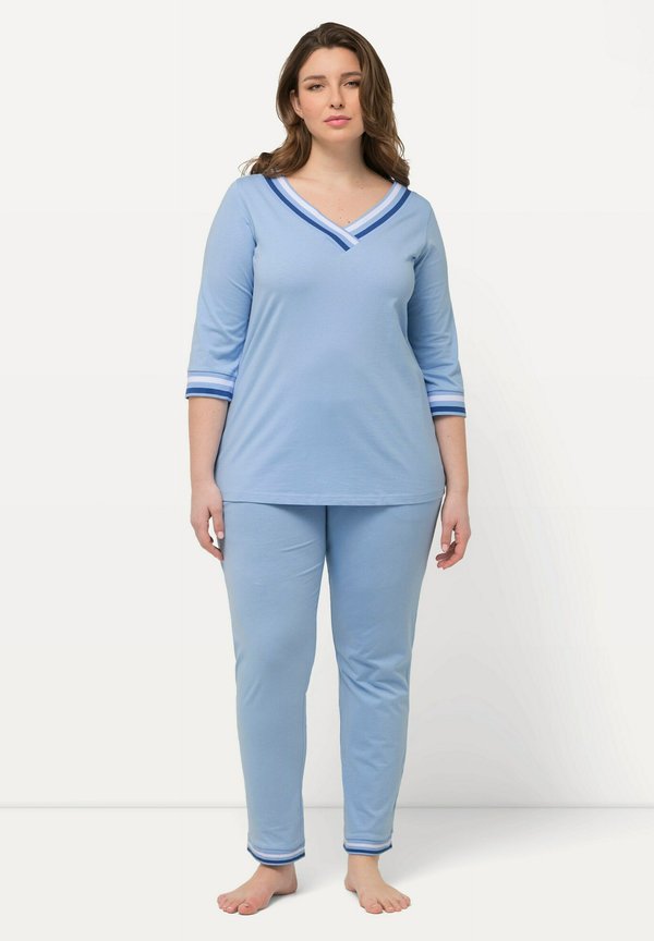 STREIFENDETAILS V-AUSSCHNITT 3/4-ARM SET - Nachtwäsche Set