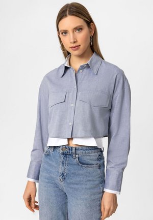 OVERSIZE CROP SHIRT - Camicia - blue