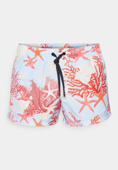 Versace SWIM RECYCLED CORAL ALL OVER PRINT - Shorts da mare - blue hydrangea/bone
