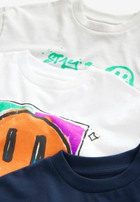 Next GRAPHIC 3 PACK REGULAR FIT - Pitkähihainen paita - navy blue white grey graffiti