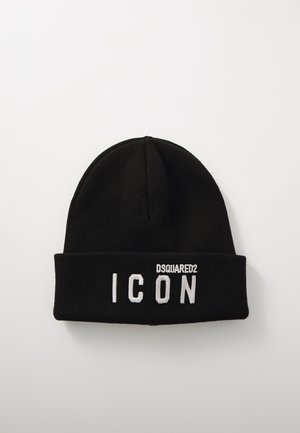 DSQUARED2 ICON BEANIE - Megzta kepurė - nero/bianco