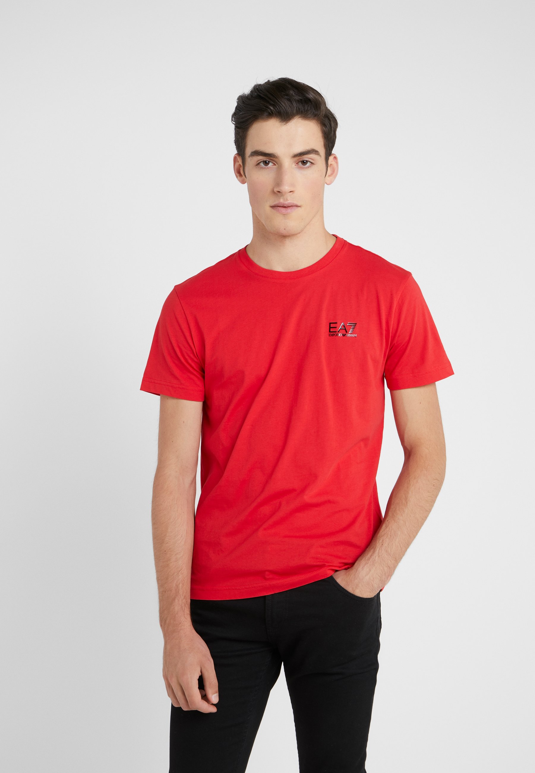 red armani shirt