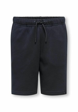 Schwarze Baumwollshorts mit einem elastischen Bund, verstellbarem Kordelzug und Seitentaschen. Glatte Textur und lässiges Design.