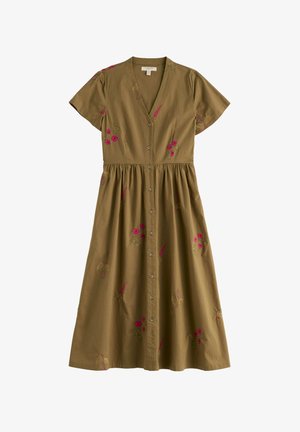 Seasalt Cornwall, SEASALT CORNWALL FOWEN SHIRT DRESS - Φόρεμα πουκάμισο - green - flora embroidery fern moss