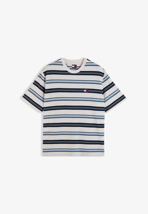 Tommy Jeans, TJM 90S STRIPE TEE - Тениска с щампа - off white/blue
