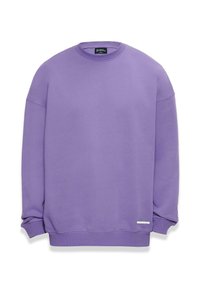 Lila Crewneck-Sweatshirt aus Baumwollmischung mit gerippten Bündchen und Saum. Mit einem kleinen Logotag near dem unteren Saum.