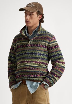 FAIR ISLE–INSPIRED FLEECE PULLOVER - Flisinis džemperis - green combo