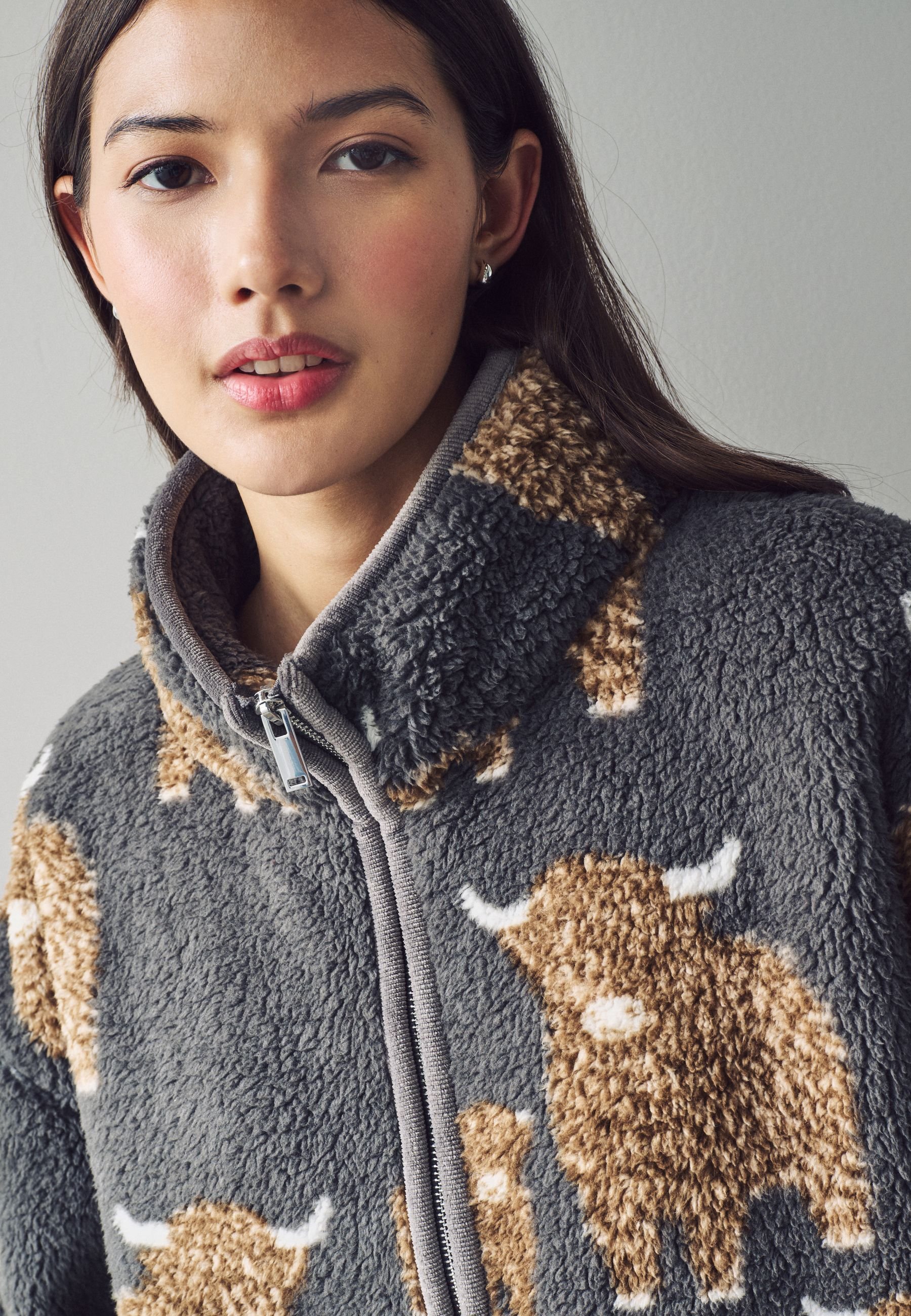 Next BORG HALF ZIP - Suéter de forro polar - charcoal grey hamish