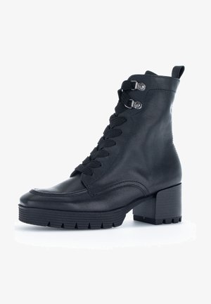 Lace-up ankle boots - schwarz