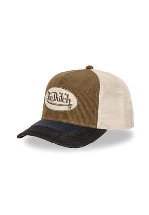 Von Dutch, CASQUETTE TRUCKER FILET PREMIUM AVEC PATCH ET VISIÈRE BIMATIÈRE SHIEL - Casquette - beige