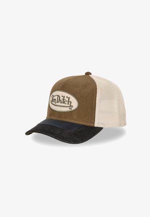 Von Dutch, CASQUETTE TRUCKER FILET PREMIUM AVEC PATCH ET VISIÈRE BIMATIÈRE SHIEL - Casquette - beige
