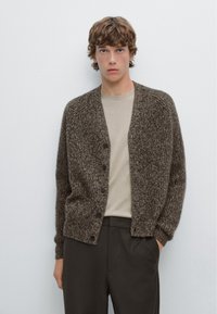 Massimo Dutti CASHMERE V-NECK RAGLAN SLEEVE - Vest - dark brown
