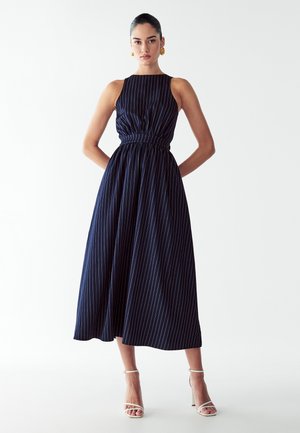 LILIANA - Vestido largo - navy pinstripe