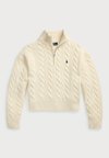 CABLE WOOL CASHMERE HALF ZIP SWEATER - Strickpullover - authentic cream
