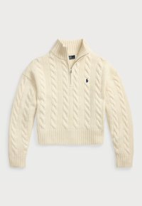 CABLE WOOL CASHMERE HALF ZIP SWEATER - Džemper - authentic cream