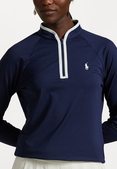 Polo Ralph Lauren JERSEY KNIT PULLOVER - Ilgarankovis viršutinės dalies drabužis - refined navy/ceramic white