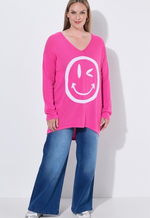MIAMODA PULLOVER, BEQUEME PASSFORM, GROSSER SMILEY - Pullover - hibiscus pink