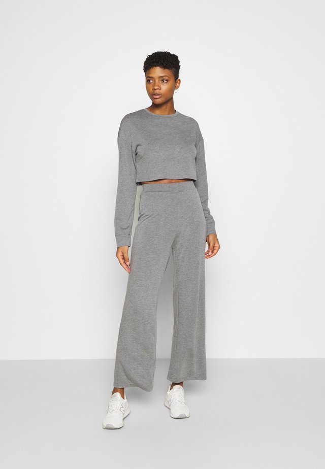 SWEAT SET WIDE LEG TROUSER - Trainingsanzug - mottled grey