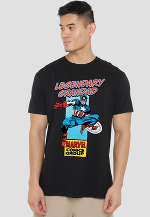 CORNER BOX LEGENDARY CAPTAIN AMERICA GRANDAD - Print T-shirt - black