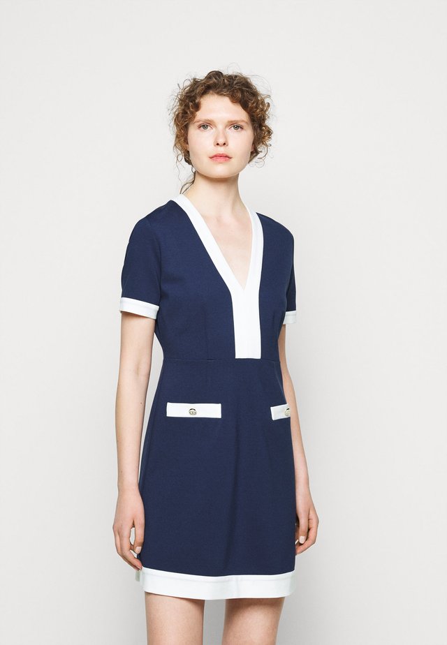 ABITO MILANO BORDI CONTRAST - Jersey dress - indaco/neve