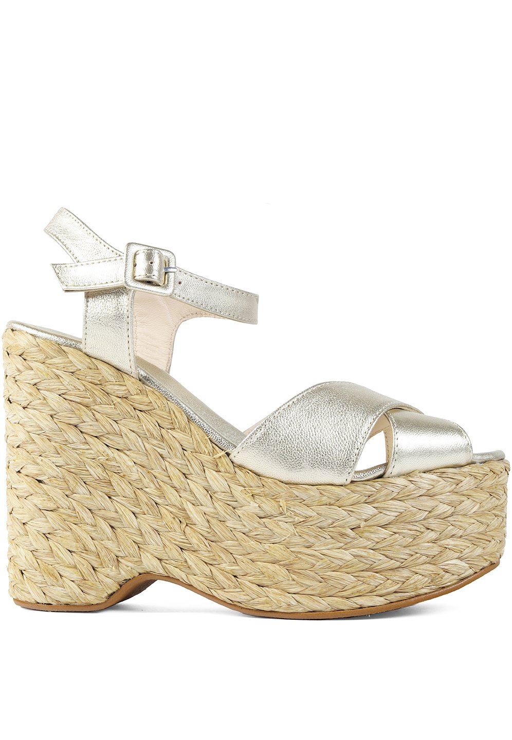Un Paso Más TRENZADA - Sandalias con plataforma - dorada/plateado -  Zalando.es