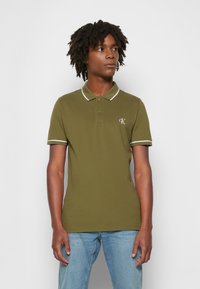 Calvin Klein Jeans TIPPING SLIM - Polo - burnt olive