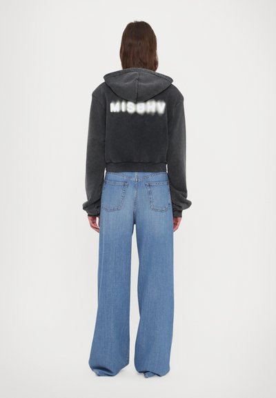 MISBHV COMMUNITY CROPPED ZIPPED HOODIE - Mikina so zipsom - washed black