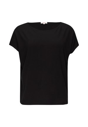 s.Oliver ÜBERSCHNITTENEN SCHULTERN - T-Shirt basic - schwarz