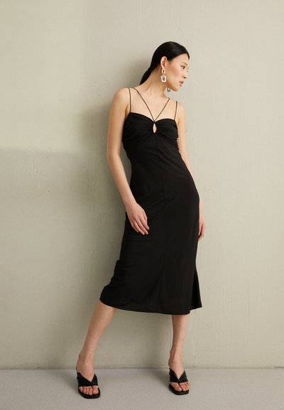 DESIGNERS REMIX VALERIE MIDI TIE DRESS - Cocktail φόρεμα / Φόρεμα για πάρτι - black