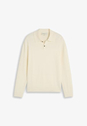 TOM TAILOR, SOFT KNITTED POLO - Poloshirt - gardenia white
