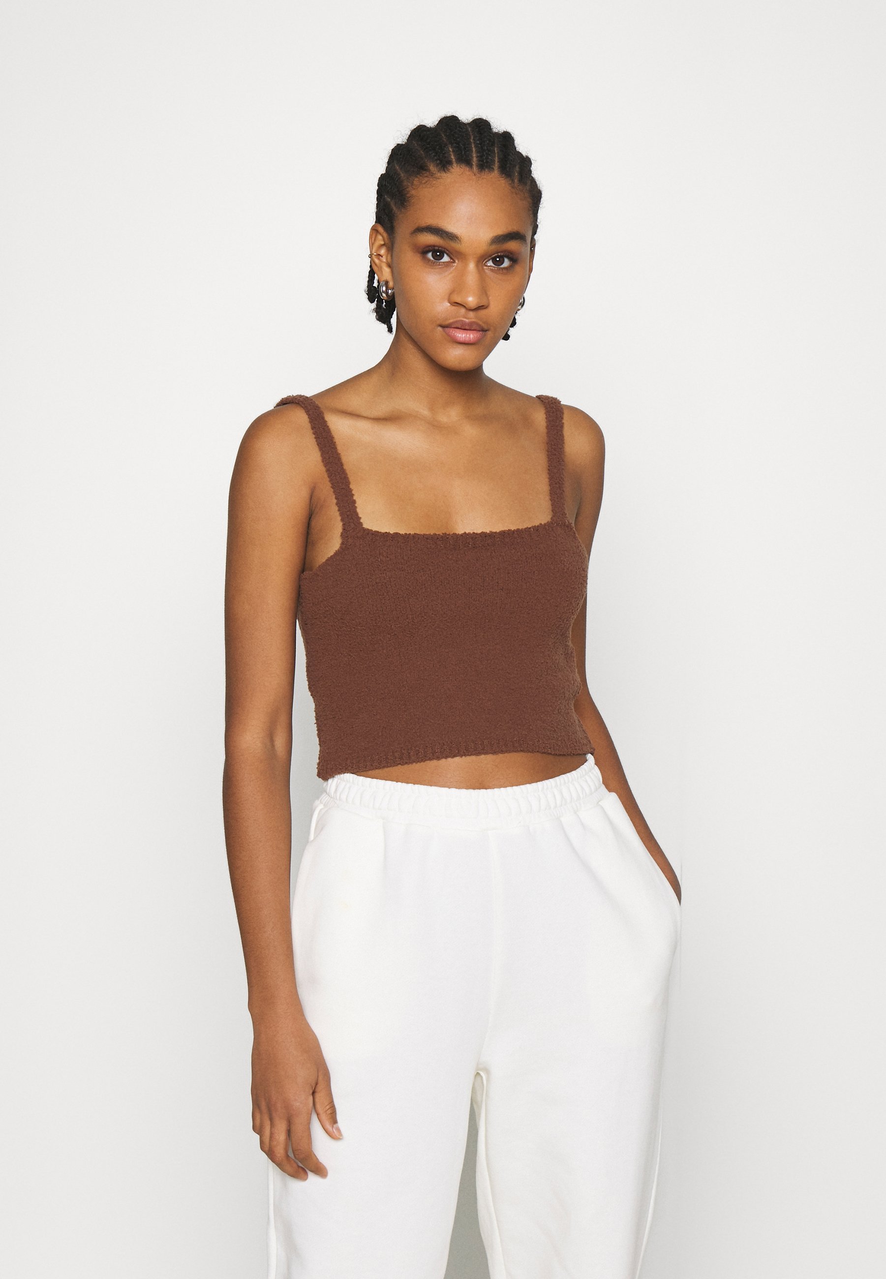 NA-KD NA-KD X ZALANDO EXCLUSIVE - FLUFFY SINGLET - Top - nougat/brown -  Zalando.de