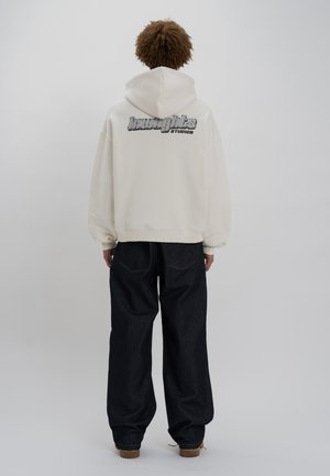 SANDED LOGO ZIPPER HOODIE - Sweatjacke - ecru