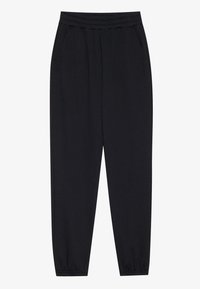 Μαύρο παντελόνι τζόγκερ με μαλακή υφή, ελαστική μέση, δύο πλαϊνές τσέπες και στενά μανσέτες για άνετη εφαρμογή.