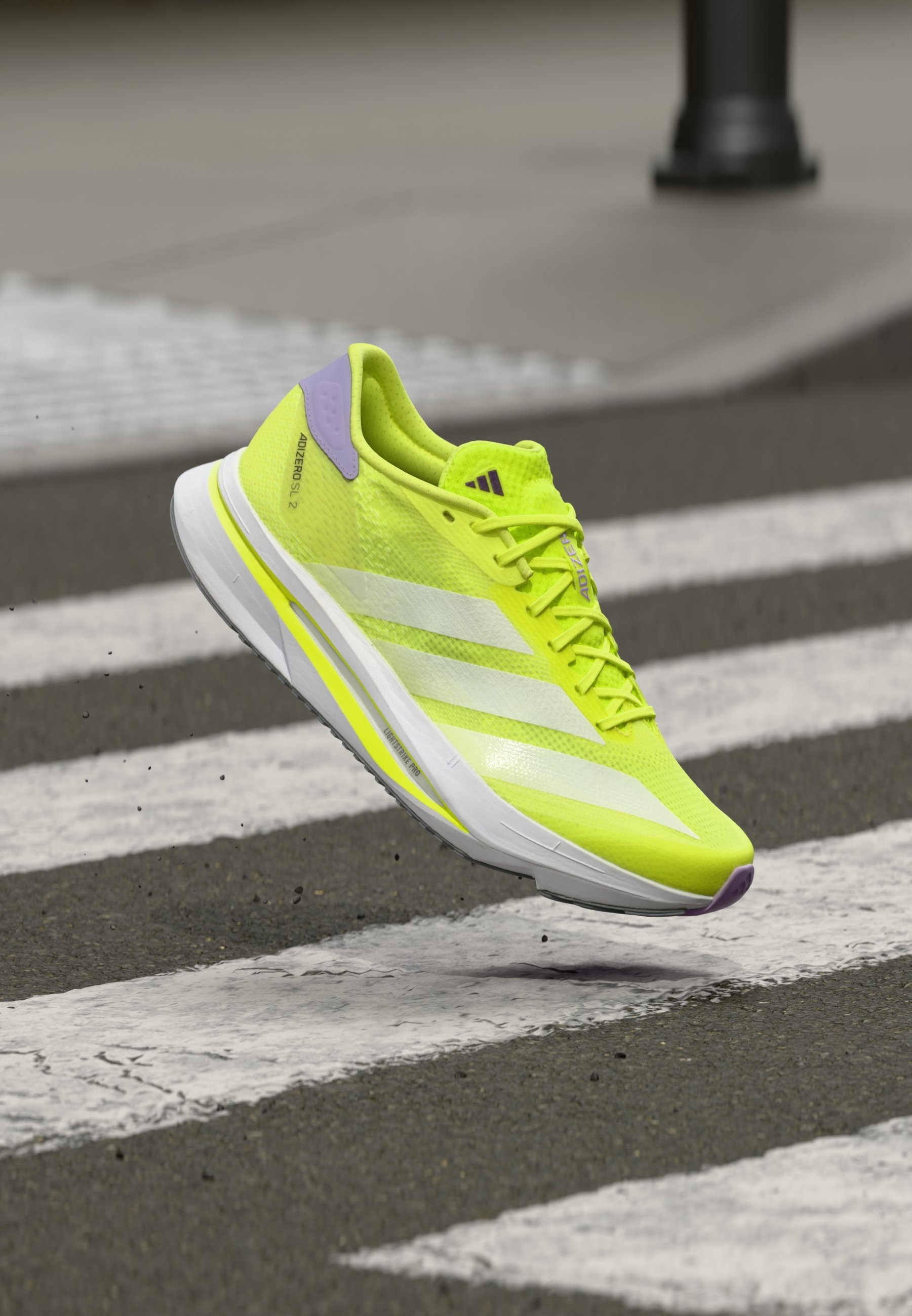adidas Performance ADIZERO SL2 - Road running shoes - solar yellow/footwear  white/powder plum/yellow - Zalando.ie