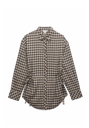 Marks & Spencer, CHECKED DRAWCORD WAIST  - Button-down blouse - black mix