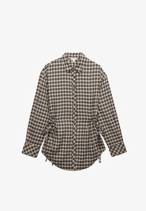 Marks & Spencer, CHECKED DRAWCORD WAIST - Button-down blouse - black mix
