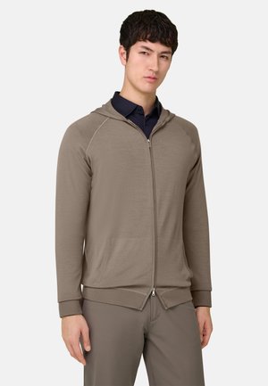 FULL-ZIP HOODIE  - Strickjacke - taupe